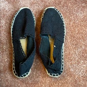 Black woven espadrilles
